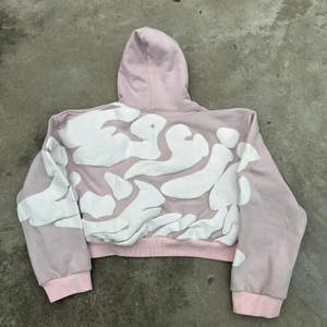 เสื้อฮู้ดลาย3D สไตล์ฮิปฮอปหรูหราโลโก้พิมพ์ลายตัวอักษรพิมพ์โฟมพิมพ์ลาย DTG มีซิปรูด - Product Image 6