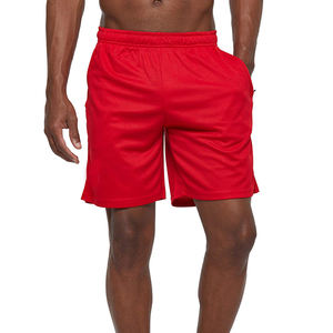 Short de fitness décontracté pour homme, séchage rapide, streetwear de créateur avec cordon de serrage à motif uni, pantalon court rouge pour homme - Product Image 1