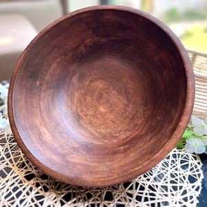 <b>Wood</b> Salad Bowl with Serving <b>Utensils</b> Centrepiece Housewarming Gift Fruit for Living Room <b>Kitchen</b> Mother's Day Gift - Product Image 5