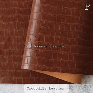 Cuir de crocodile naturel véritable en daim fendu avec finition en grain enduit pour sacs à main et chaussures Accessoires fraîchement disponibles - Product Image 4