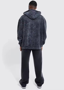 Sweat à capuche oversize vintage en molleton de coton lourd avec logo imprimé vert personnalisé, lavage à l'acide, lavage à la neige, fabricant Process Impex - Product Image 2