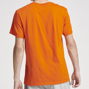 Venta al por mayor 100% algodón O-cuello camiseta de los hombres logotipo personalizado diseño de lujo de manga corta con patrón sólido de tela de punto - Product Image 3