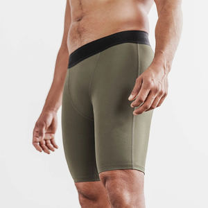 Short de compression pour hommes, short de gym à quantité minimale de commande basse, taille élastique, motif solide, entraînement de fitness, nouvel arrivage - Product Image 4