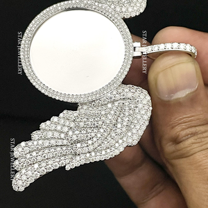 Colgante de Alas de Ángel con Diamantes Cultivados en Laboratorio, Chapado en Oro de 10K, Estilo Hip Hop, Unisex, Personalizado, Brillante, de STAR JEWELLERY - Product Image 4
