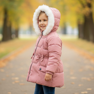 Sweat à capuche bombardier léger et confortable pour enfants et filles et veste à glissière avec tissu respirant en mélange de coton Sorties d'hiver parfaites - Product Image 4