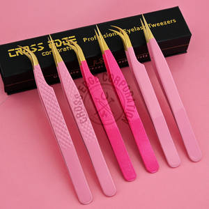 Pince à épiler classique incurvée Moon confortable et facile à saisir, fine X Volume pour pince à épiler d'extension de cils durable - Product Image 1