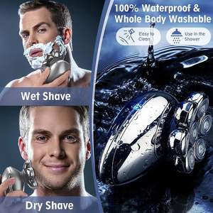 Afeitadora Inalámbrica para Hombre, Kit de Afeitado en Seco y Húmedo, Pantalla LED, Afeitadora Rotatoria para Hombres Calvos, Resistente al Agua IPX7 para Uso Corporal - Product Image 3