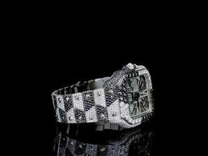 Nueva llegada de lujo de dos tonos negro blanco analógico esqueleto mecánico camuflaje reloj de alta calidad de acero inoxidable de edición limitada - Product Image 2