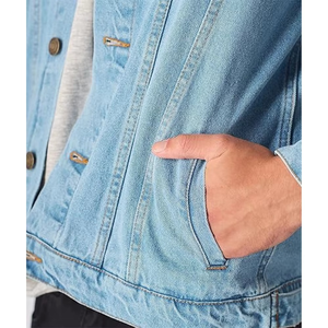 Veste en jean d'hiver personnalisable en denim classique pour hommes Veste d'hiver à col rabattu en coton de haute qualité - Product Image 5