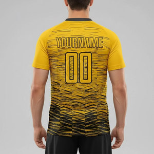 Maillot de football personnalisé par sublimation, haute qualité, tissu 100% polyester, impression par transfert thermique, manches courtes, grandes tailles disponibles - Product Image 4