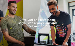 T-shirt à manches courtes imprimé anti-rides pour hommes-Confortable et respirant, anti-boulochage, T-shirt pour hommes - Product Image 2