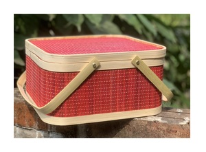 ตะกร้าปิคนิคช้อปปิ้งการจัดเก็บไม้ไผ่ - ตะกร้าปิคนิคทําด้วยมือไม้ไผ่หวายทอมือกิจกรรมกลางแจ้งตะกร้าเป็นมิตรกับสิ่งแวดล้อม - Product Image 2