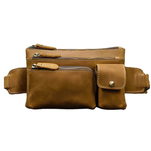 Bolso de Pecho de Cuero Genuino Marrón Personalizable Estilo Vintage, Bandolera Unisex Hecha a Mano para Uso Diario - Product Image 1