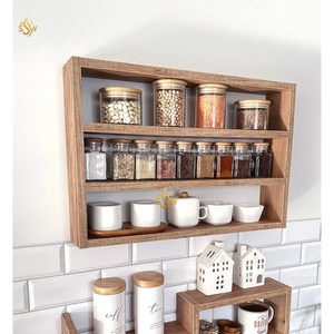Bamboo <b>Wood</b> Material Large Size Handmade Kitchen <b>Spices</b> Storage <b>Rack</b> and Shelving Hot Selling 3 Tier New Look Kitchen <b>Spice</b> <b>Rack</b> - Product Image 5