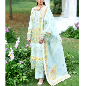Traje de Mujer Bordado con Estampado de Césped Suave, Ligero y Cómodo, Conjunto de 3 Piezas, Traje Formal Bordado de Primera Calidad - Product Image 4