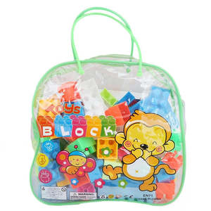 <b>Building</b> <b>Blocks</b> Toy Bag 72 Pcs - Green - Product Image 1
