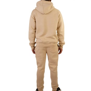 Conjunto de Sudadera y Pantalones de Forro Polar Unisex Más Vendido, Color Marrón Sólido, Logotipo Personalizado, Traje Deportivo de Algodón Grueso con Capucha para Hombre - Product Image 6