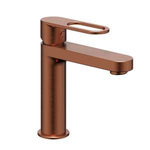 Rubinetto lavabo monocomando in oro rosa 25 mm cartuccia 1.1/4 Waste in ottone Mixer confezione da 1 - Product Image 1