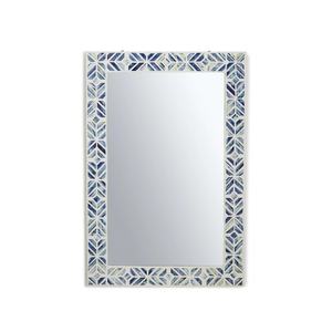 Miroir mural de luxe moderne avec incrustations en os, fait main par des artisans qualifiés, élégant, décoratif, écologique, personnalisé pour salon - Product Image 1