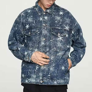Veste en jean personnalisée pour hommes coupe ajustée, tenue à la mode, look streetwear, veste en jean strass - Product Image 3