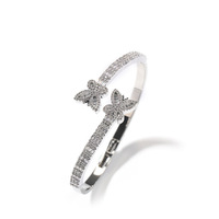 Brazalete de Mariposa con Incrustaciones de Circonitas, Brazalete con Micropavé, Chapado en Oro de 18K de Alta Calidad, Joyería de Moda para Hombre y Mujer