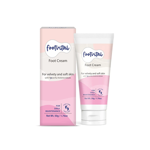 Crème pour les pieds Footvital au beurre de kokum hydratant pour peaux sèches prête à être expédiée par les exportateurs indiens-50g - Product Image 1