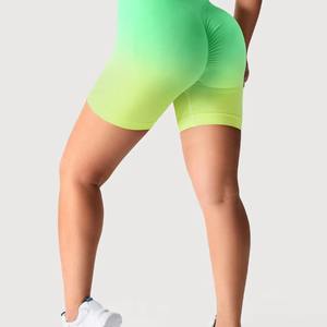 Custom Wholesale Womens Summer High Waist Yoga Shorts Tight Butt Lifting Color Block Fitness Running Shorts Quick Dry - Product Image 5