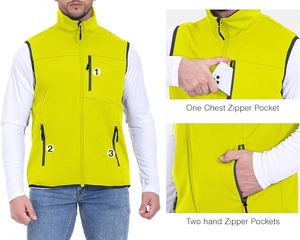 Veste d'hiver sans manches coupe-vent durable avec fermeture éclair Logo personnalisé Gilet de golf en duvet pour hommes Gilet à bulles Veste pour hommes - Product Image 4