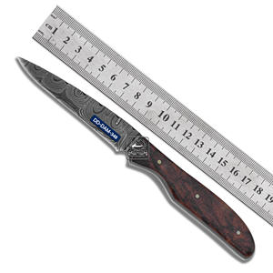 Customizable Handmade Hunting Knife DD-DAM-345 Damascus Steel Blade <b>Drop</b> Point Straight Edge Exotic Rosewood Handle Embossed - Product Image 4