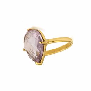 Anillo de amatista personalizado Rosa chapado en oro, 18K, Plata de Ley 925, creativo, hecho a mano, ajuste de punta, regalo, fabricación de joyas - Product Image 5