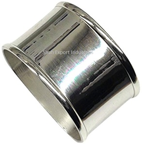 Rond de serviette en métal de forme ronde en fil de fer pour les dîners de mariage Décoration de table Porte-serviettes noir - Product Image 3