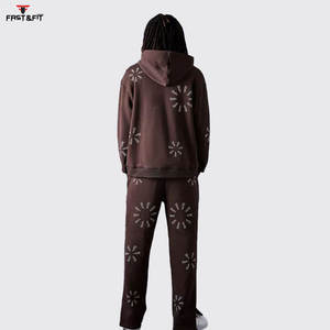 Respirant grande taille survêtement 2 pièces ensemble à capuche ensembles nouveau Design grande taille Sport de plein air hommes imprimé survêtement - Product Image 2