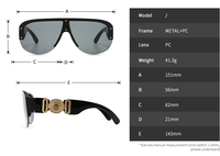 Lunettes de soleil unisexes polarisées demi-cerclées, style rétro rock européen et américain, monture métallique monobloc incrustée, avec boîte, au charme moderne