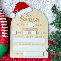 Lettre du Père Noël pour la veille de Noël des enfants |   Panneau « Cher Père Noël », accessoire photo de Noël pour enfants