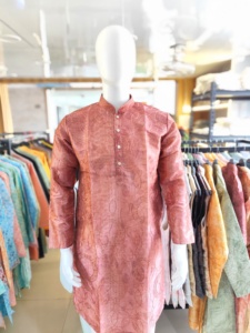 Seda suave pura étnica elegante con tres trabajos e impresión digital Hombre Kurta Fabricante DE LA India al precio más bajo - Product Image 4