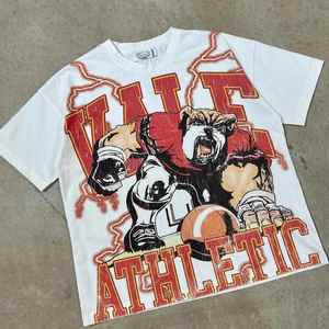 T-shirts de haute qualité rétro Punk Hip Hop Style graphique imprimé t-shirt ample pour hommes et femmes nouveau col rond 100% coton court - Product Image 1