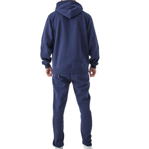 Ensemble de survêtement deux pièces pour homme, sweat-shirt à capuche et pantalon de jogging, matière coton, logo personnalisé 2025, fermeture éclair intégrale - Product Image 2