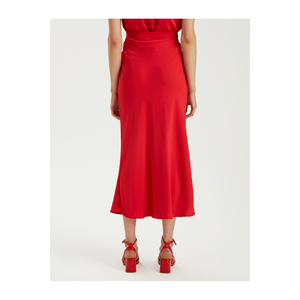 Falda Midi Casual Transpirable de Satén para Mujer, Calidad Premium de Turquía - Product Image 3