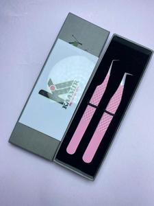 Pinzas Antimagnéticas de Acero Inoxidable Rosa Bebé de 90 Grados para Principiantes y Profesionales en Extensiones de Pestañas, Mango Cómodo, Punta Suave - Product Image 2