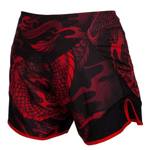 Breathable Make Your Own design <b>men</b> <b>Red</b> Color MMA <b>shorts</b> polyester fabric quick dry MMA fight <b>short</b> Wholesale Good Material - Product Image 4