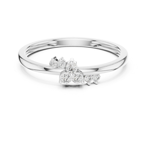 Anillo de Compromiso de Oro Blanco de 14K con Diamante Cultivado en Laboratorio, Redondo, para Mujer, 0.09 Quilates, Certificado IGI, Estilo Clásico |   Diamante Cultivado Nuevo - Product Image 1