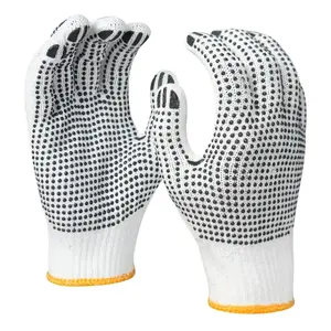 Industrial Use Blue PVC Dotted Garden Working Gloves Latex Dotted Knit Safety Seamless Knitted 7G Polka PVC Cotton Gloves