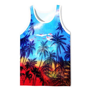 เสื้อกล้ามถักแบบลำลองแห้งเร็วสำหรับผู้ชายฤดูร้อนฟิตเนสยิมพิมพ์ลายย้อมสี - Product Image 5