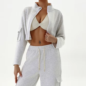 Vêtements décontractés pour femmes, cargo, coupe ample, jogging, sweatshirts à capuche, sweatshirts à fermeture éclair, survêtements courts - Product Image 6