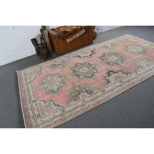 Vintage 5.2x9.9 ft Rug, Large Turkish Rug, <b>Red</b> Moroccan <b>Wool</b> Rug - Product Image 4