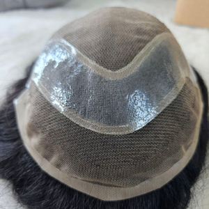 Pelucas de hombre hechas a medida de alta calidad con aspecto natural, extensiones de cabello humano de Bangladesh frontal de encaje duradero suave, opciones de tamaños - Product Image 2