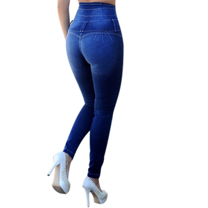 OEM Personnalisé Respirant Nouveau Style Fantaisie Exclusif Super Skinny Bleu Clair Délavé Jean en Coton pour Femmes - Product Image 6