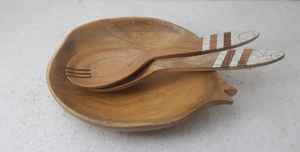 Tazón para Servir de Madera de Acacia Moderna de Lujo con Estampado Esmaltado, Ecológico, Duradero, Hecho a Mano, para Fiestas, Sopas y Platos, Z F CRAFT IMPEX - Product Image 2