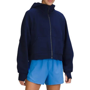 High Quality Customizable Full Zip <b>Women's</b> Hoodie Long Length Winter Crop <b>Top</b> with High Cotton <b>for</b> Fall and Winter Season - Product Image 2