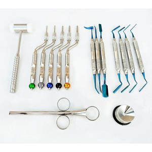 Kit de preparación de hueso Dental de acero inoxidable alemán de alta calidad con cureta Lucas y Mazo instrumentos quirúrgicos dentales - Product Image 1
